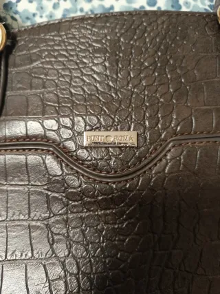 Bolso Punto Roma Marrón Cocodrilo