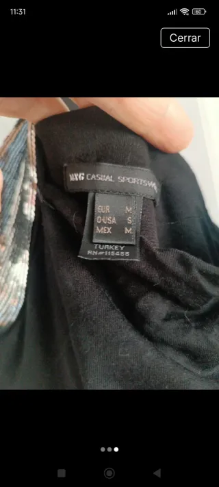 Vestido Mango Negro con Lentejuelas