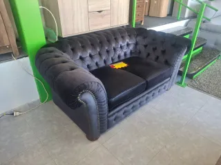 Sofá Chester Terciopelo Negro