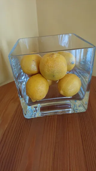 Frutero, jarrón de cristal, centro de mesa