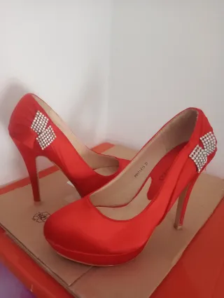 Zapatos de fiesta rojos mujer talla 37