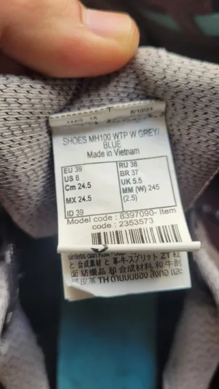 Zapatillas Trekking Quechua Nuevas Gris/Turquesa