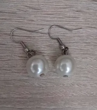 Pendientes perla plata
