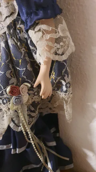 Muñeca de Porcelana,estilo Victoriana,Vestido Azul