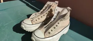 Converse Plataforma Beige/Blanco Talla 40