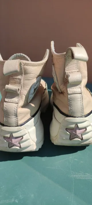 Converse Plataforma Beige/Blanco Talla 40