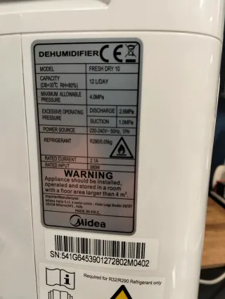 Midea Deshumidificador 10L WiFi HEPA FRESH DRY