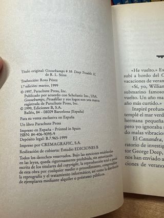 Libro pesadillas Peligro en las profundidades II