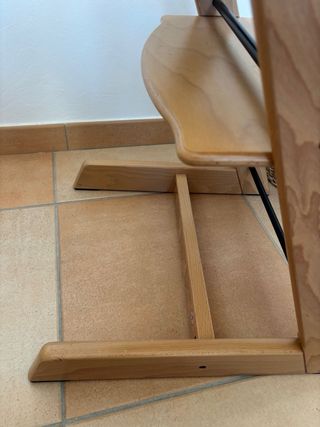 Silla Stokke Trona Madera y Sillin Beige