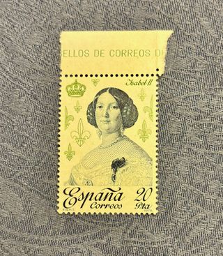 Sello España Isabel II clásico antiguo
