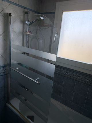 Mampara Ducha Bañera Cristal y Metal
