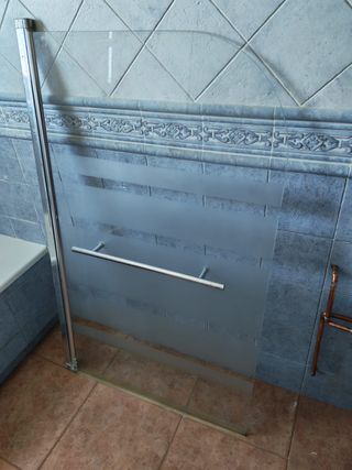 Mampara Ducha Bañera Cristal y Metal