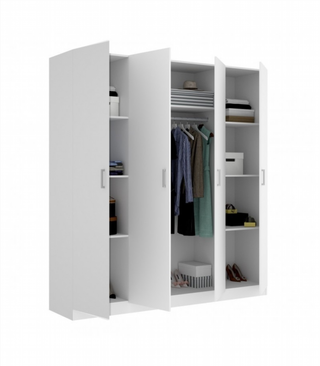 Armario 200x215x52 Cm 4 Puertas Maxi. Blanco