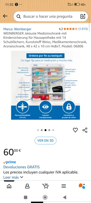 Mueble medicinas Weinberger con persiana