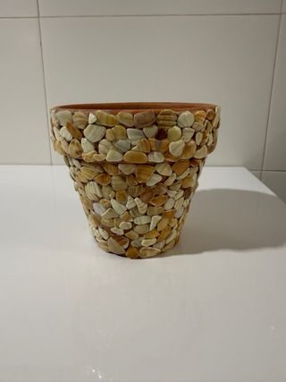 Macetero decorado conchas nuevo
