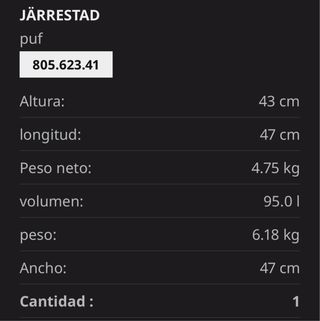 Puf redondo tela beige/gris