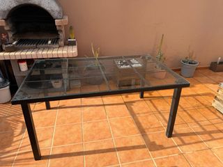 Mesa Terraza Cristal Negra