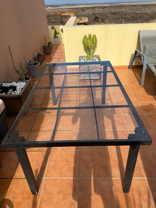 Mesa Terraza Cristal Negra