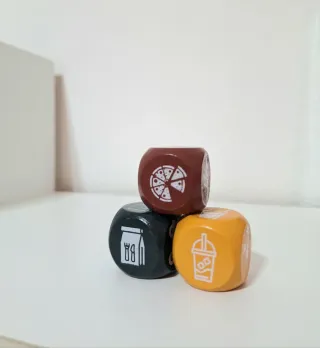 Dados de decisión temáticos de comida