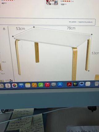 Mesa y 2 Sillas Infantiles de Madera