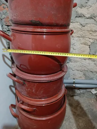 Lote 5 Ollas Rojas Antiguas