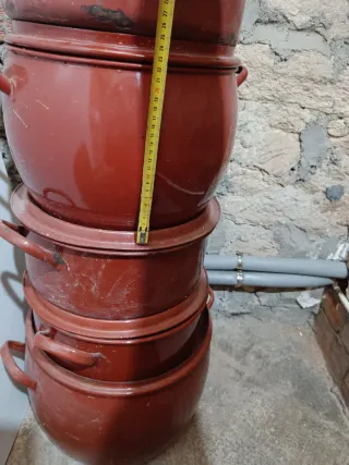 Lote 5 Ollas Rojas Antiguas