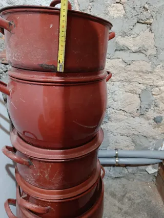 Lote 5 Ollas Rojas Antiguas