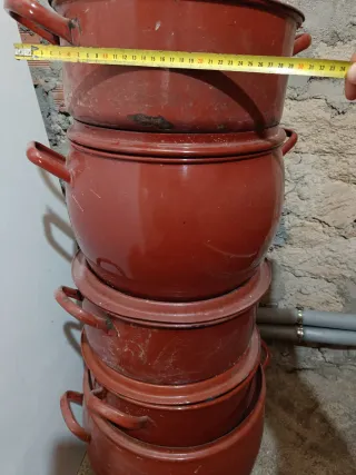 Lote 5 Ollas Rojas Antiguas