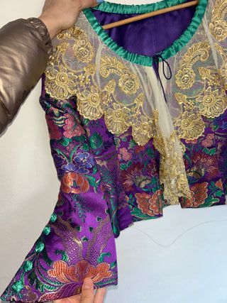 Traje de Fallera Morado y Dorado