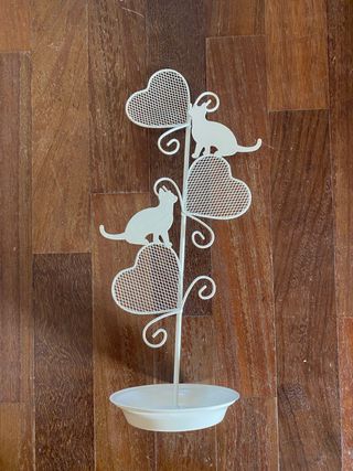 Portagioie shabby chic gatti e cuori