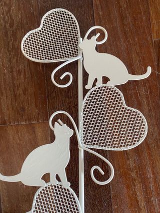 Portagioie shabby chic gatti e cuori