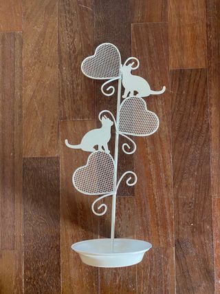 Portagioie shabby chic gatti e cuori