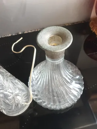 Pie de lámpara cristal tallado + jarrón regalo