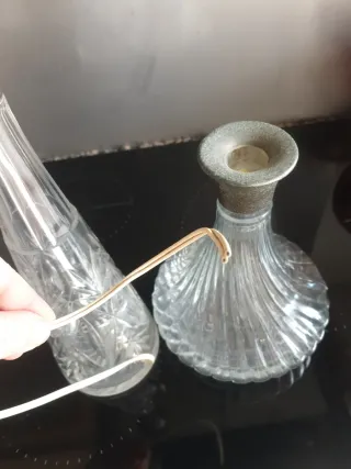 Pie de lámpara cristal tallado + jarrón regalo