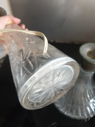 Pie de lámpara cristal tallado + jarrón regalo