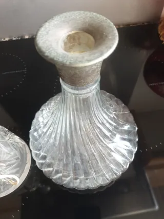 Pie de lámpara cristal tallado + jarrón regalo