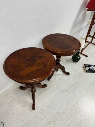 2 Mesitas Noche Antiguas Madera