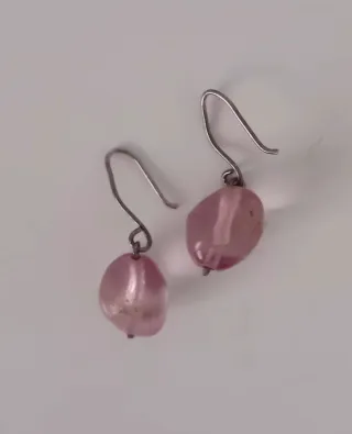 Pendientes rosa y plata