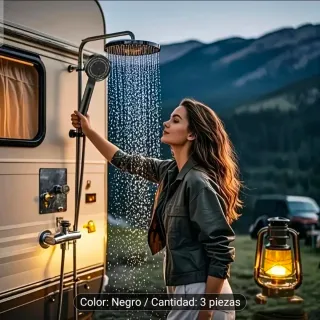 Set Ducha Negro 3 Piezas