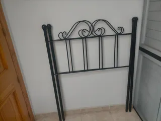 2 Cabeceros Cama 90 Metal Negro