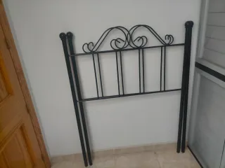 2 Cabeceros Cama 90 Metal Negro