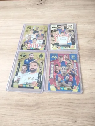 Lote 4 cromos Panini fútbol especiales