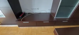 Mueble de comedor moderno madera y cristal