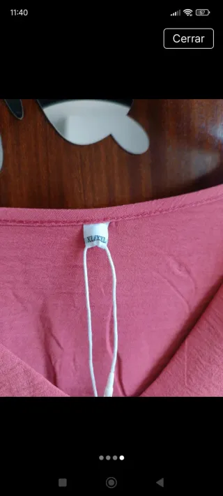 Vestido rosa con cinturón talla única