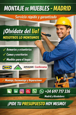 montaje de muebles en  madrid precios