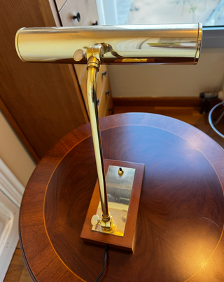 Lámpara Escritorio Vintage Dorada-Madera