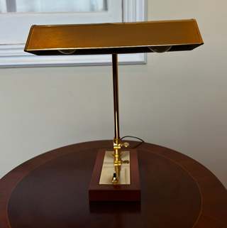 Lámpara Escritorio Vintage Dorada-Madera