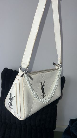 Borsa a spalla bianca ispirata a Yves Saint Laurent