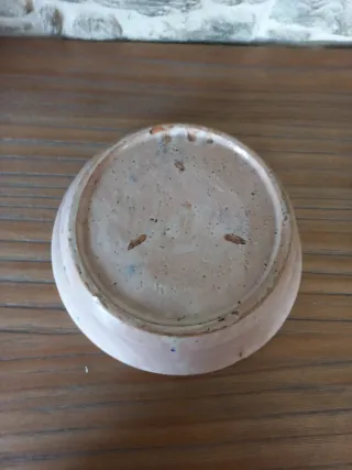 Plato Cerámica Rosa Granadina Azul