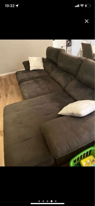 Sofá chaise longue gris 3m